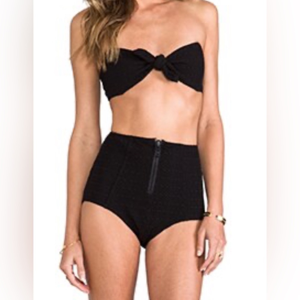 Lisa Marie Fernandez Black High-Waisted Poppy Bikini